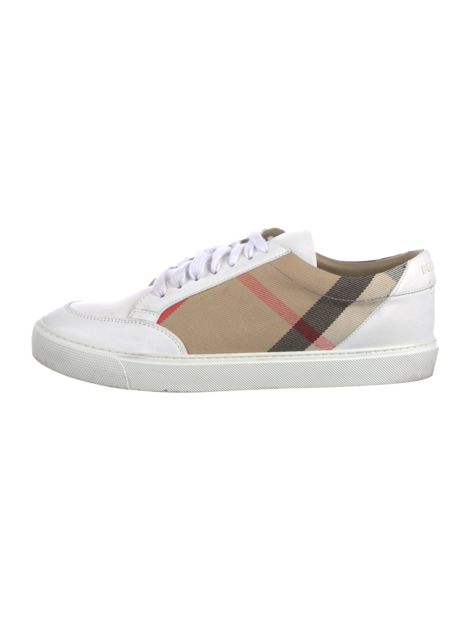 Burberry House Check Pattern Leather Sneakers